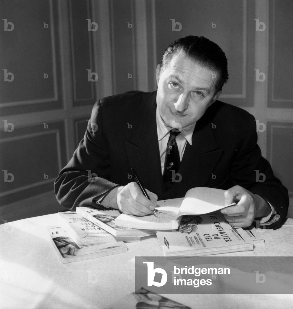 Marcel Jullian Receiving Literary Prize November 04, 1953 (b/w photo)