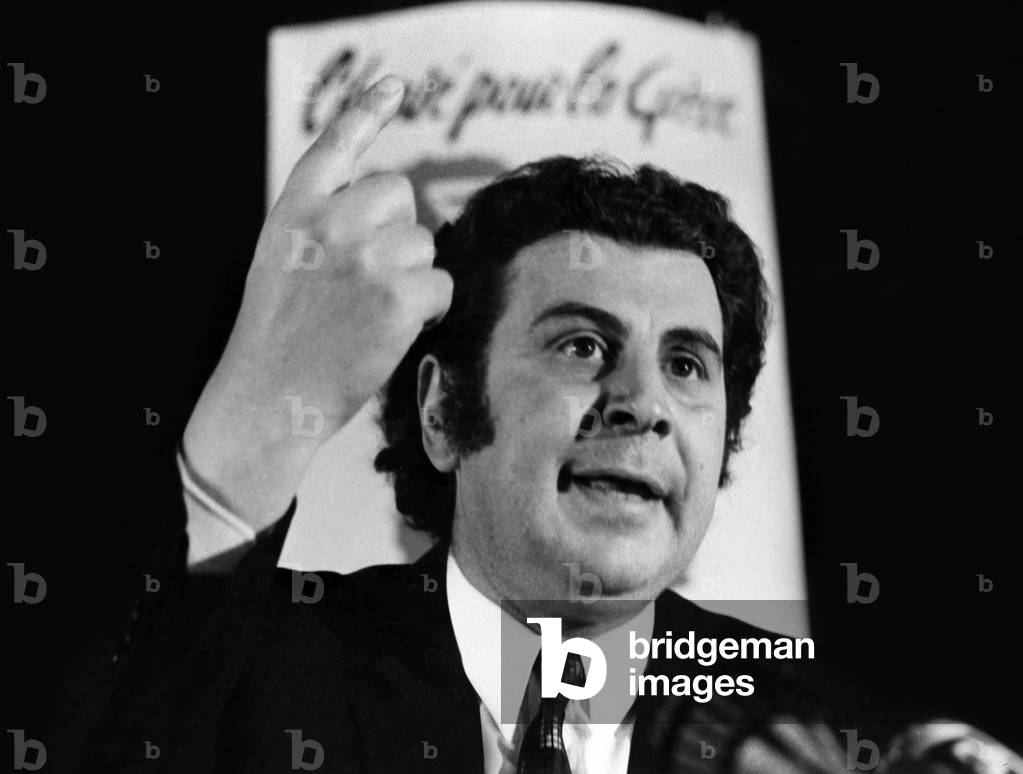Mikis Theodorakis during A Press Conference in Paris April 29, 1970 (b/w photo)