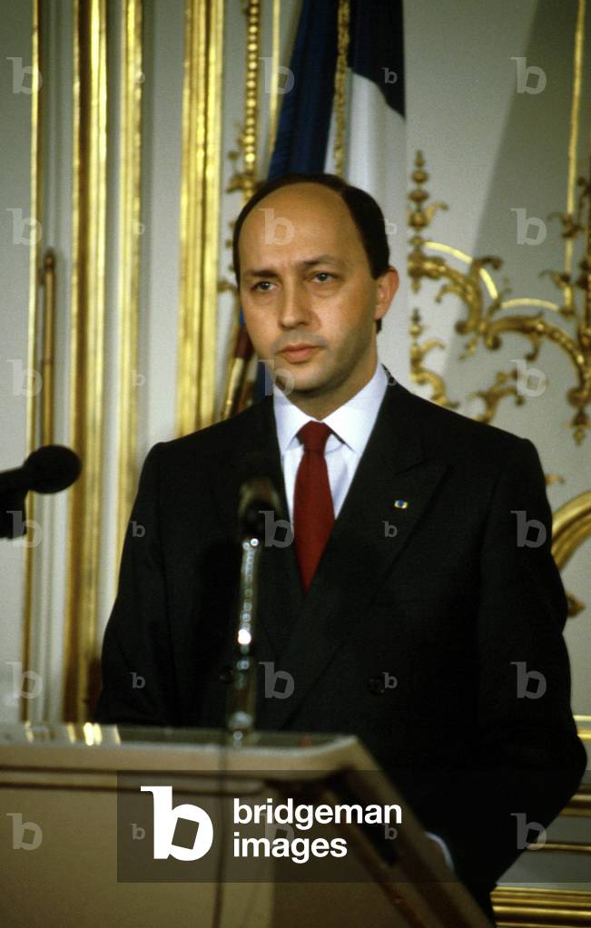 French Socialist Politician Laurent Fabius on March 10, 1986 (photo)