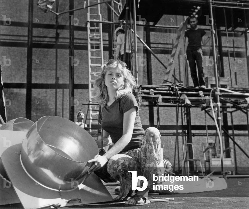 American Actress Diana Vantosh At The Cassis Festival Helping The Final Preparations Of The Original Outdoor Theatre Decor July 30, 1966 (b/w photo)