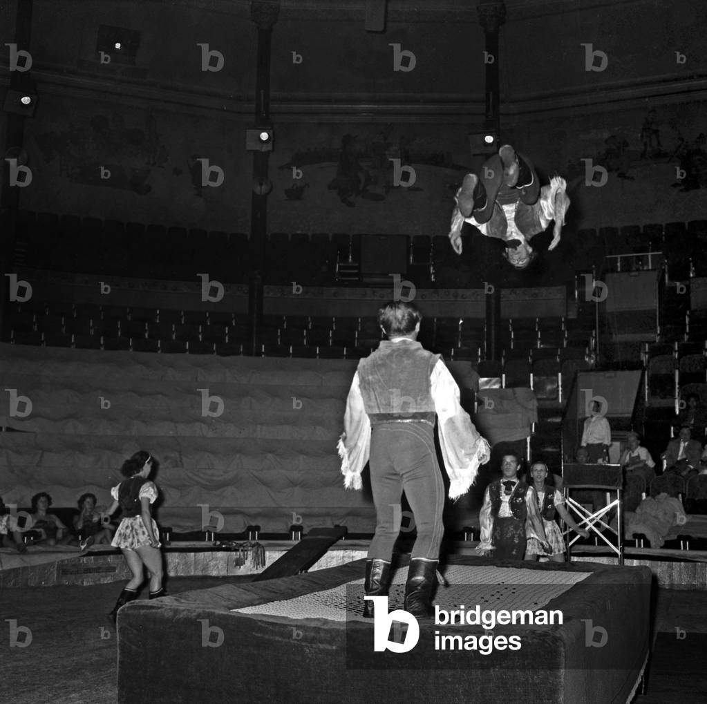 New Show At Circus Medrano Here Des Jumpers At The Stepping Stone September 2, 1955 Neg: A11900 (b/w photo)