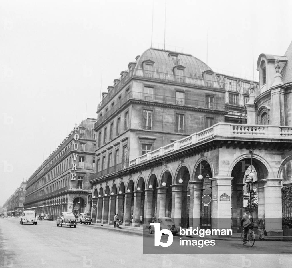 The rue de Rivoli in Paris, June 19, 1951 (b/w photo)