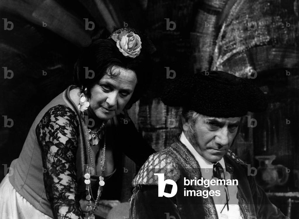 Jacqueline Maillan and Daniel Gelin during TV Programme on June 1St, 1974 (b/w photo)
