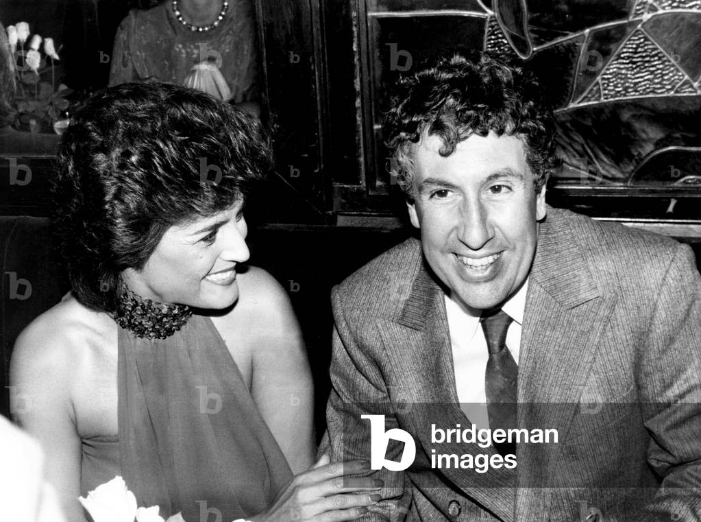 Portuguese Singer Linda De Suza and Presenter Stephane Collaro at Maxim'S Restaurant September 18, 1984 (b/w photo)