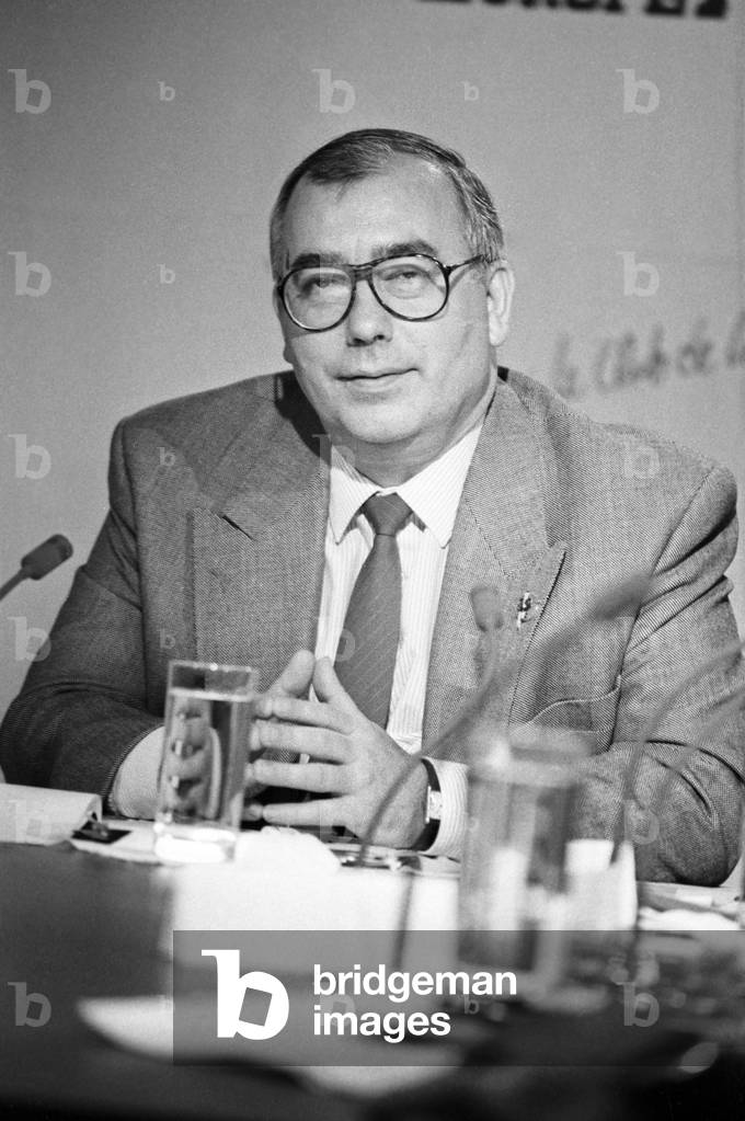 French Trade Unionist Marc Blondel on September 24, 1990 (b/w photo)