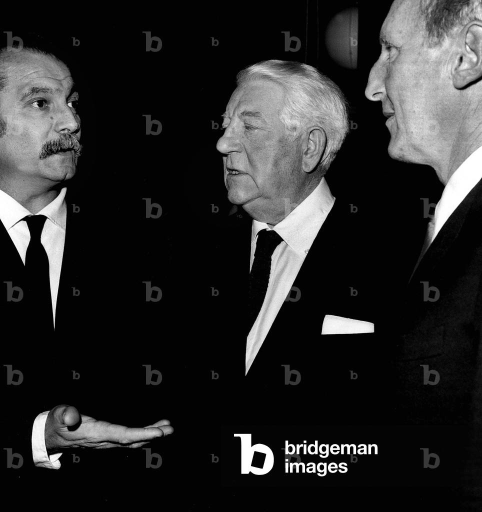 Georges Brassens, Jean Gabin and Bourvil during Gala of Association 