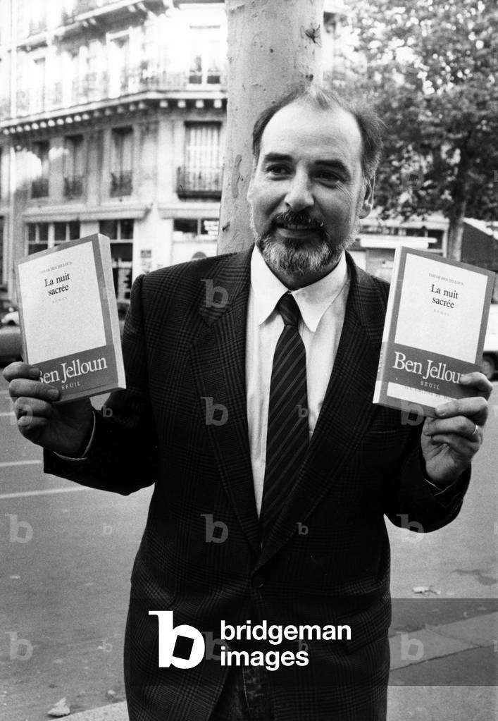 The Goncourt Prize was awarded to Moroccan writer Tahar Ben Jellouin for his novel La Nuit Sacree on November 16, 1987. (b/w photo)