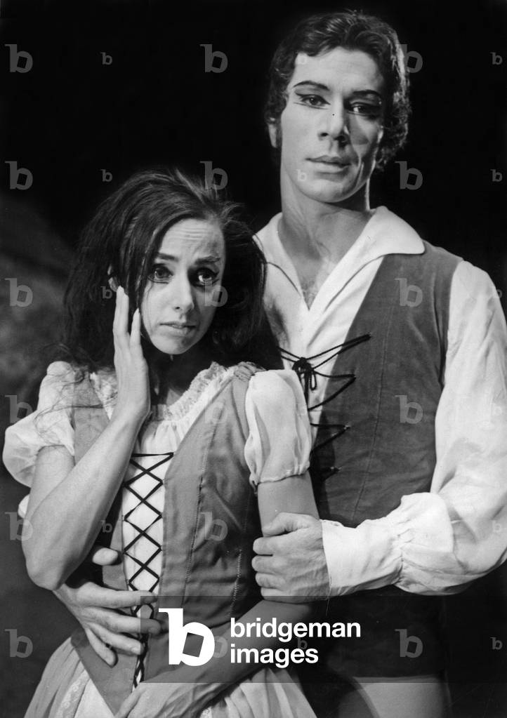 On The Scene Of The Theatre Des Champs Elysees Liane Dayde And James Urbain During The Repetitions Of “Giselle” On January 26, 1968 (b/w photo)