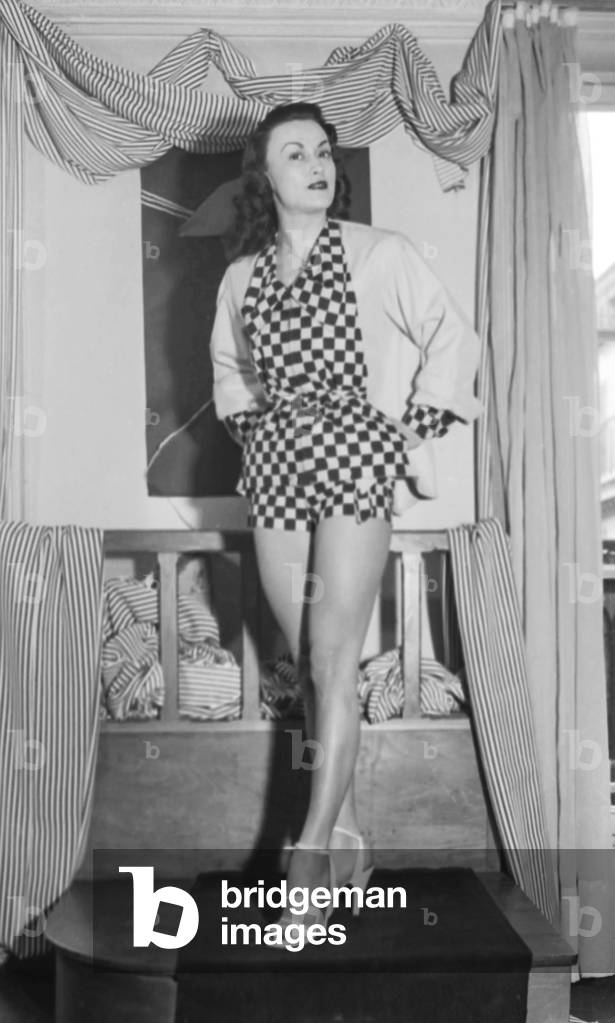 Swimsuits by Andre Ledoux, April 5, 1951, Paris (b/w photo)