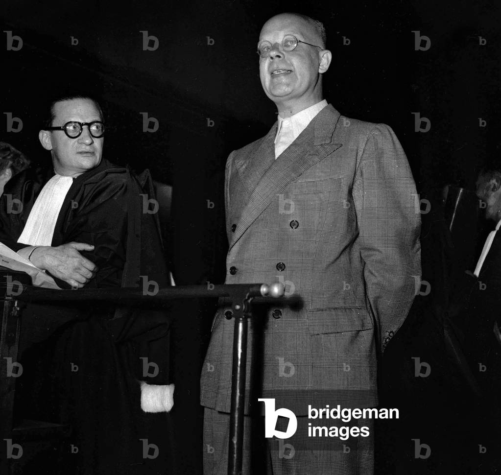 Trial of Otto Abetz (German ambassador in Paris during ww2), Paris, July 18, 1949 : Carl Oberg (b/w photo)
