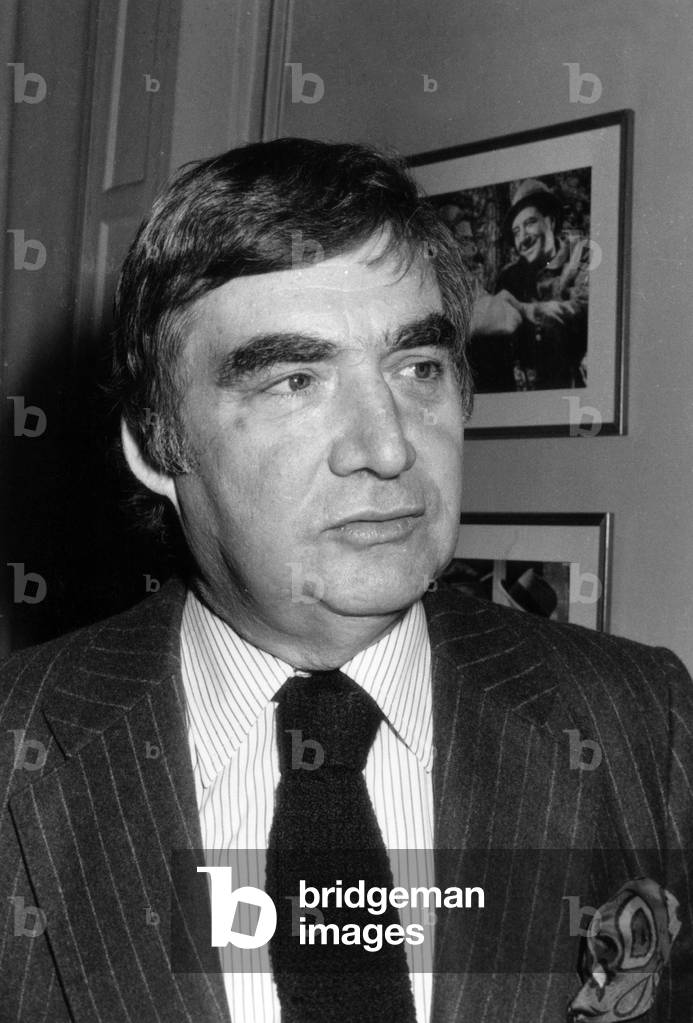 Pierre Salinger (1925-2004) during The Presentation of The Cinema Price of Unifrance, on January 11St, 1978 (b/w photo)