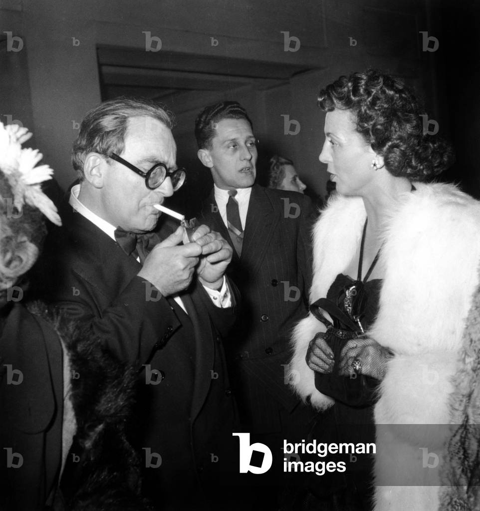 Director Marcel Achard and Renee Saint Cyr at Presentation of Film 