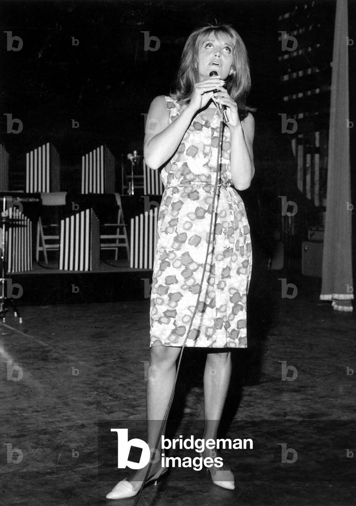 Singer Dalida during Rehearsal For Concerts September 1, 1964 (b/w photo)