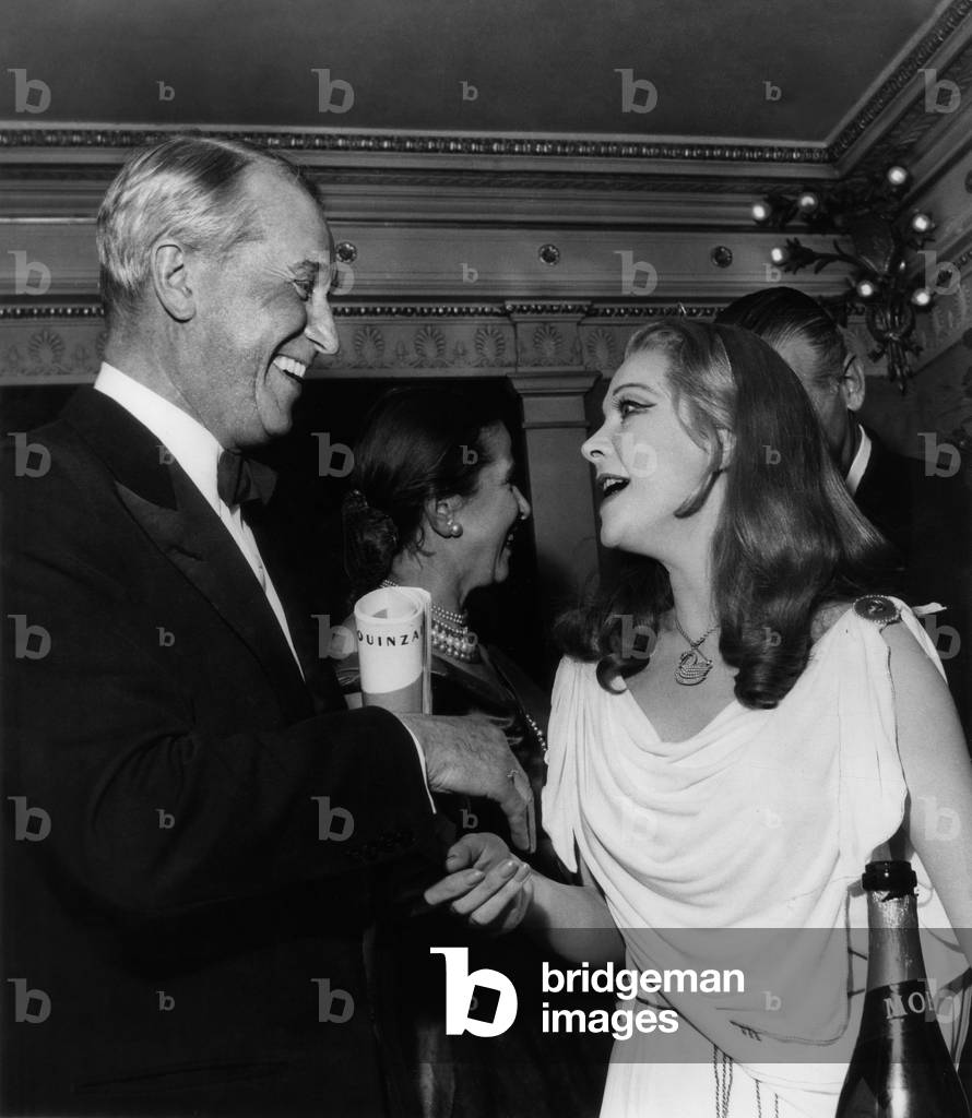 Maurice Chevalier Congratulating Vivien Leigh After Performance of 