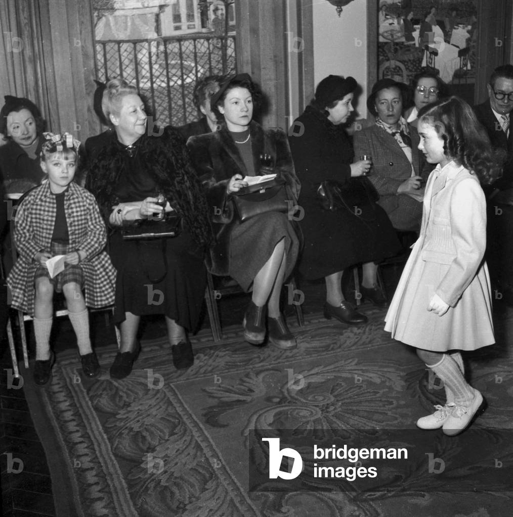 Children Fashion By Jane Sylvain, Paris, February 1949 (b/w photo)