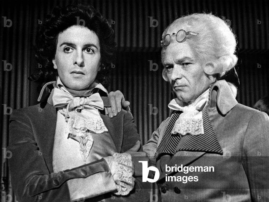 Patrice Alexandre (Saint-Just) and Pierre Vaneck (Robespierre) on Set of Tvmovie 