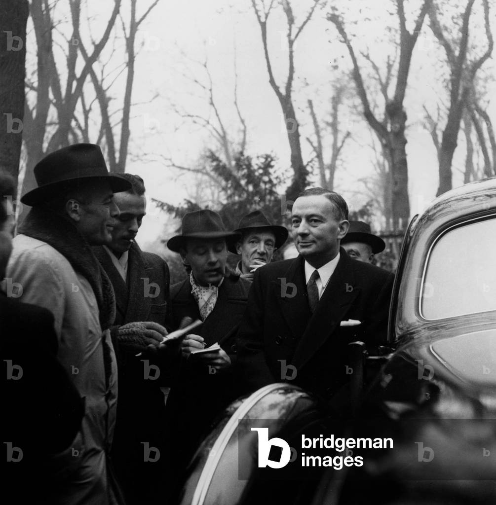 Georges Bidault during Ministerial Crisis, in Neuilly, November 1945 (b/w photo)