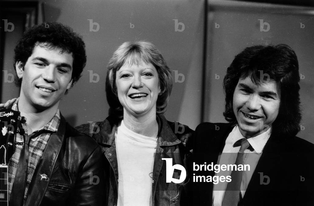Jean Fallissard, Alice Donna and Daniel Guichard during TV Programme May 09, 1981 (b/w photo)