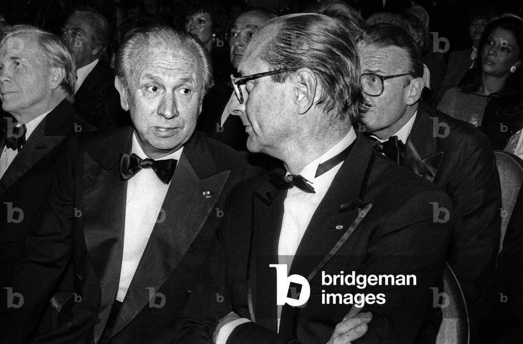 Juan Antonio Samaranch and Jacques Chirac March 20, 1985 (b/w photo)