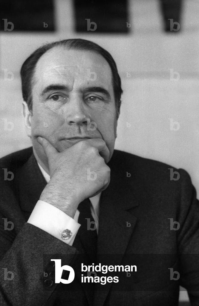 Francois Mitterrand, 1969 (b/w photo)
