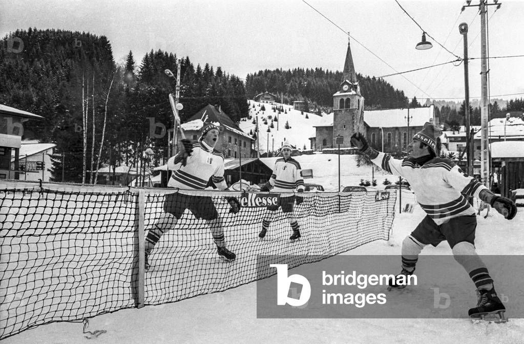 Michel Tournier, French hokcey player, playing the sport he invented, the 