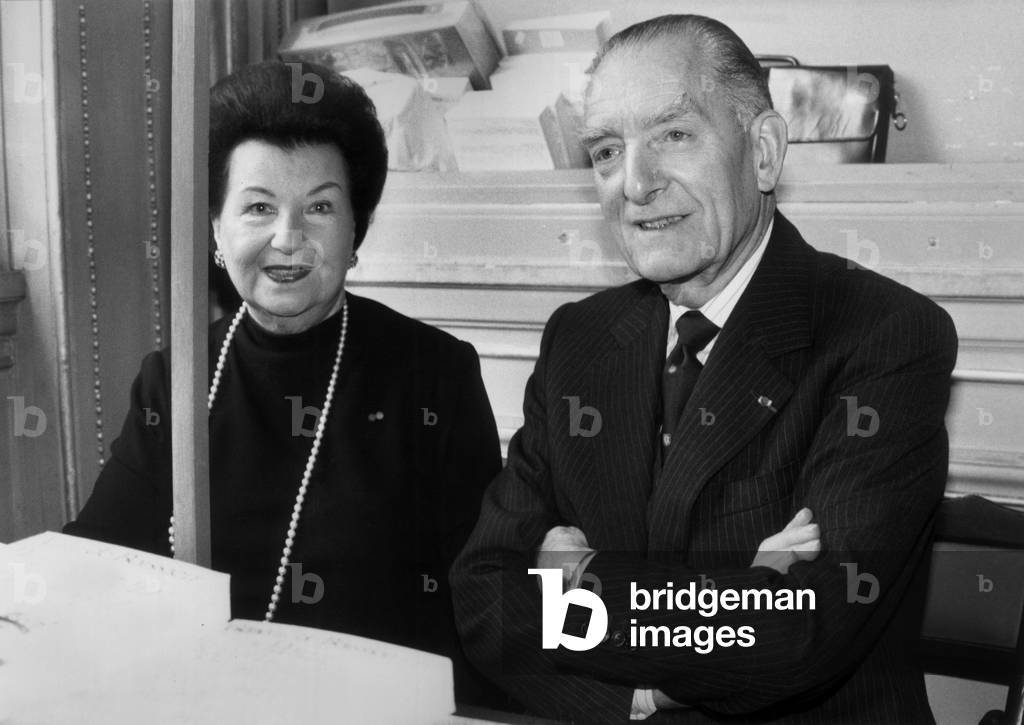 French General Alain De Boissieu With Mrs Del Duca Dedicating his Book 