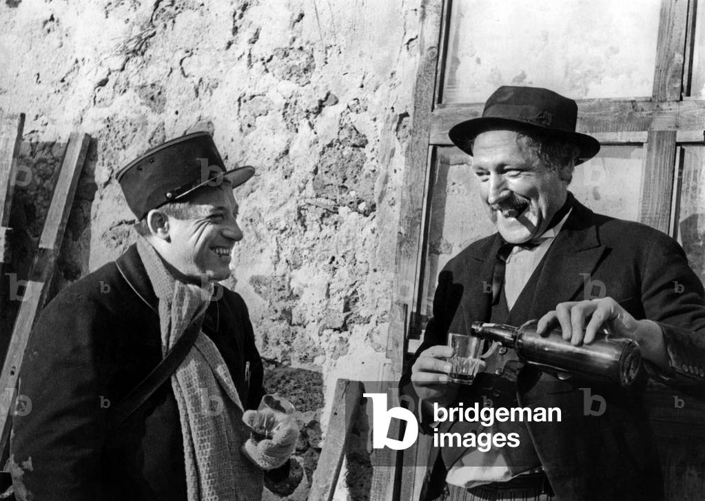 Paul Preboist and Georges Wilson on Set of Film 
