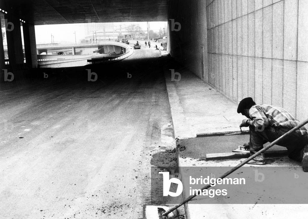 Works For The Last Part of The Ring Road Or Beltway Around Paris April 18, 1973 (b/w photo)