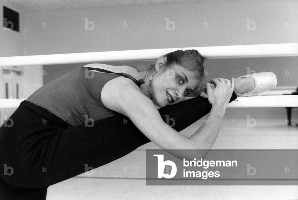 Dancer Melissa Carpenter April 1, 1990. (b/w photo)