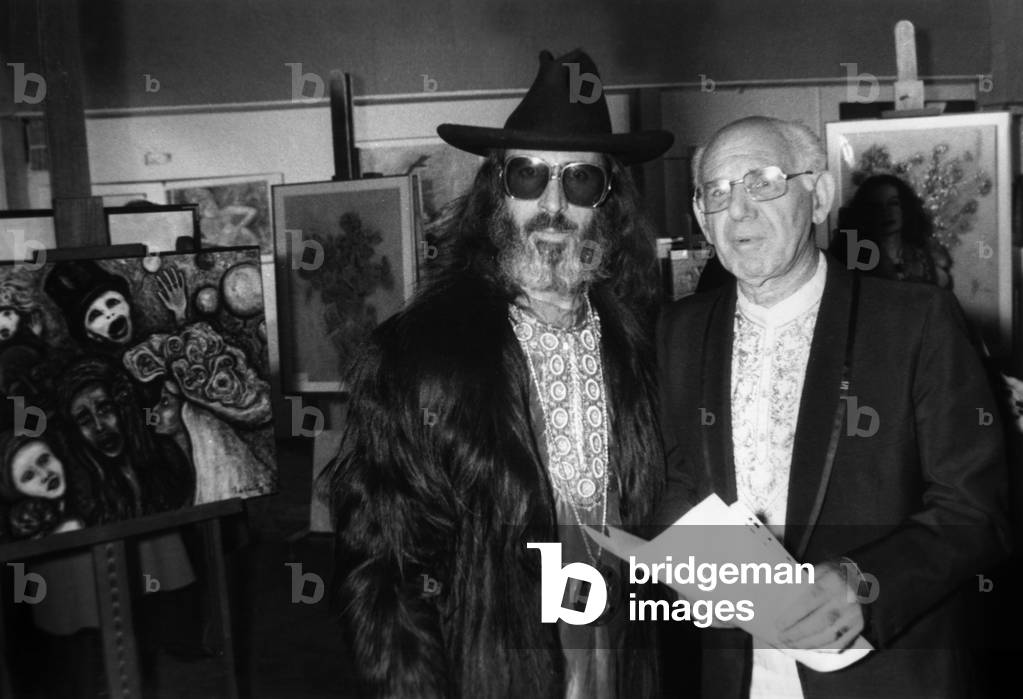 At the “Safari International” In Paris Vernissage Of Works By Fernand Legros With The Painter L D Bjorn On December 2, 1977 (b/w photo)