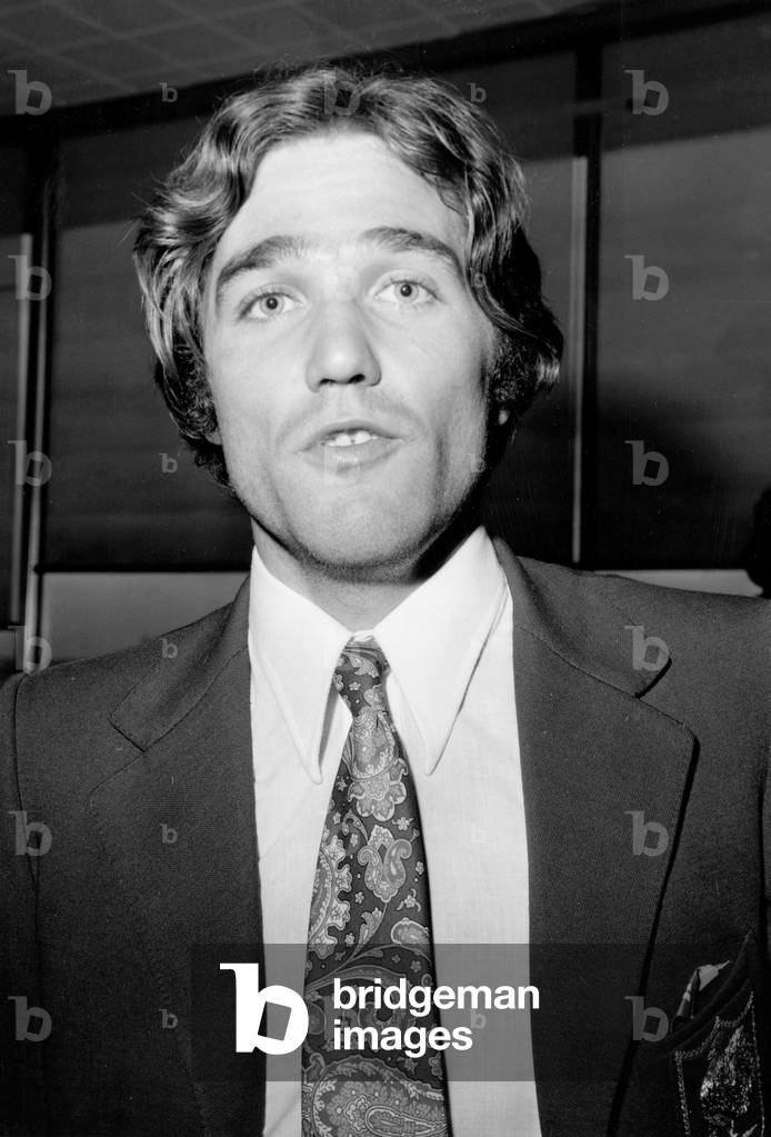 Georges Lech, Footballer of France Team, Back in Paris After Tour in South America January 27, 1971 (b/w photo)