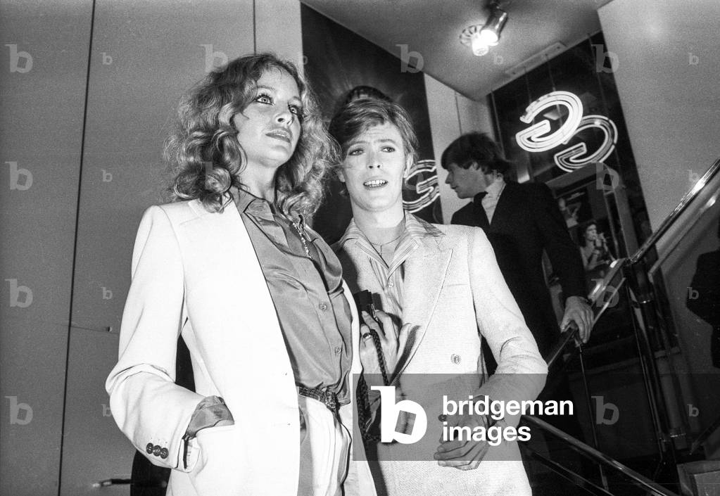 Sydne Rome and David Bowie at premiere of film 