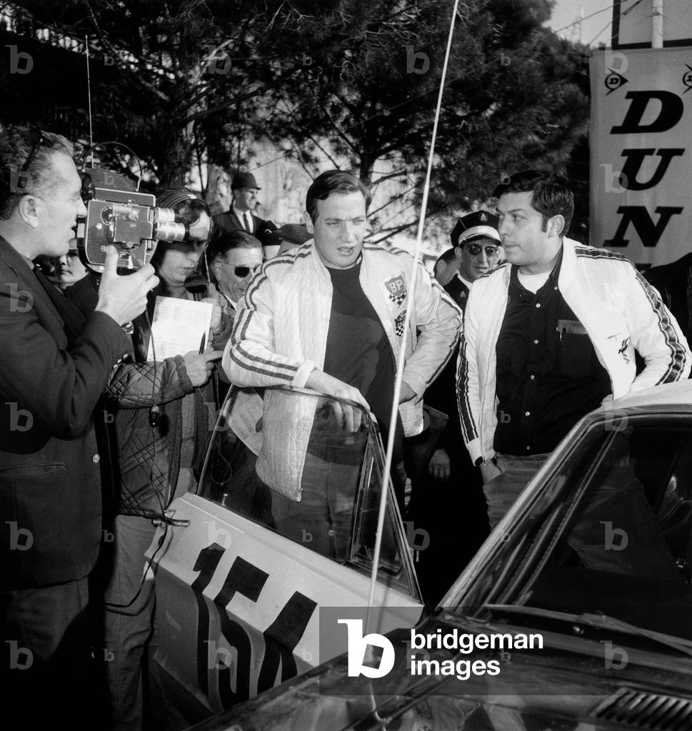 Racing Pilots Alain De Gaulle (Nephew of French President) and Alain Ayache at Monte-Carlo Race January 23, 1968 Camera (b/w photo)