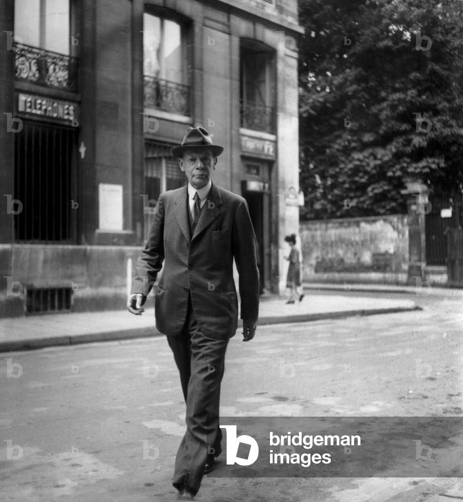 Andre Siegfried (1875-1959), French Writer Elected in 1944 at The French Academy, Great Officer of The Legion of Honour, June 20, 1945 (b/w photo)