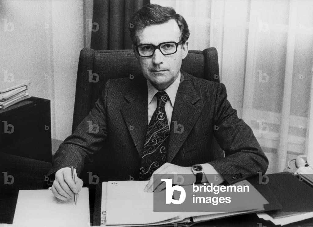 Rene Engen, Head of Empain Schneider Group After Baron Empain's Demission. 12 April 1978 (b/w photo)