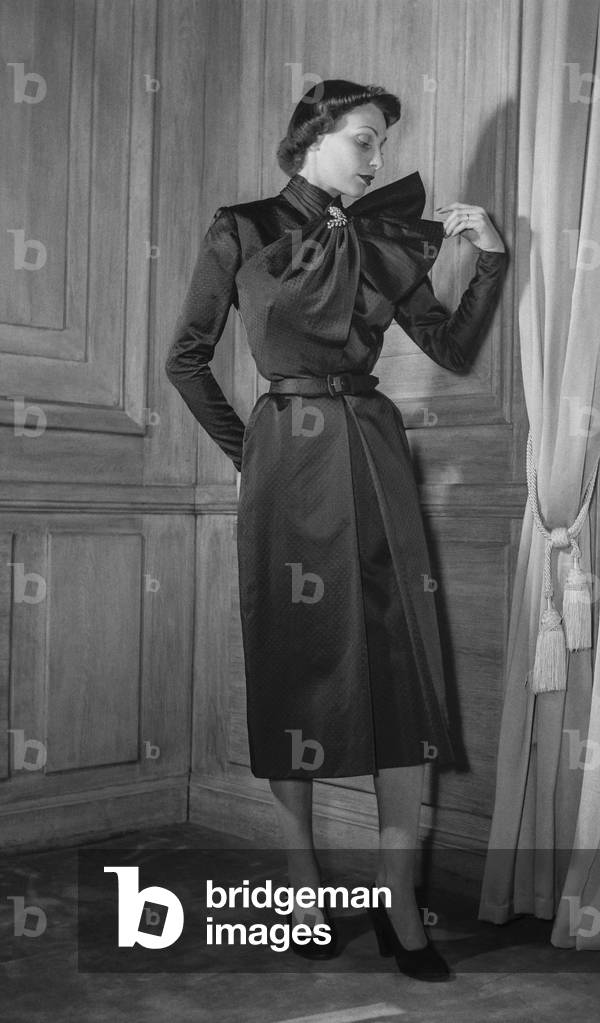 Pierre Clarence fashion, Paris, September 30, 1949 (b/w photo)