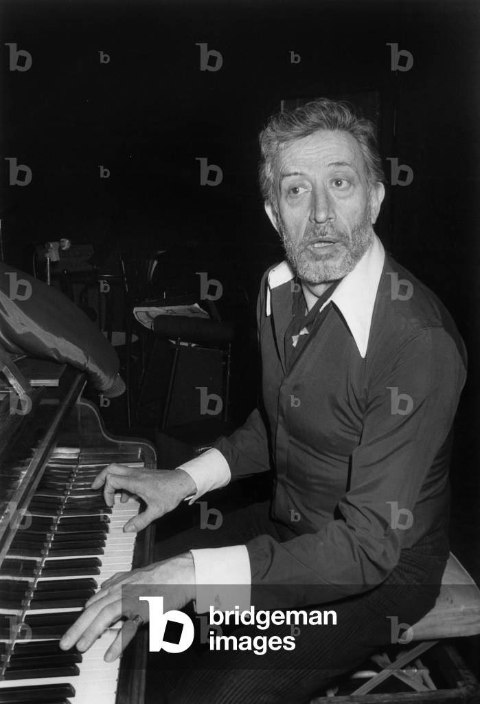 Philippe Clay during Rehearsal For his New Show, Paris, March 6, 1979 (b/w photo)