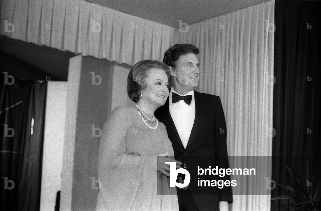 British-American actress Olivia de Havilland and American actor Robert Stack at the 3rd Cesar Awards ceremony at the Salle Pleyel in Paris, on February 4, 1978