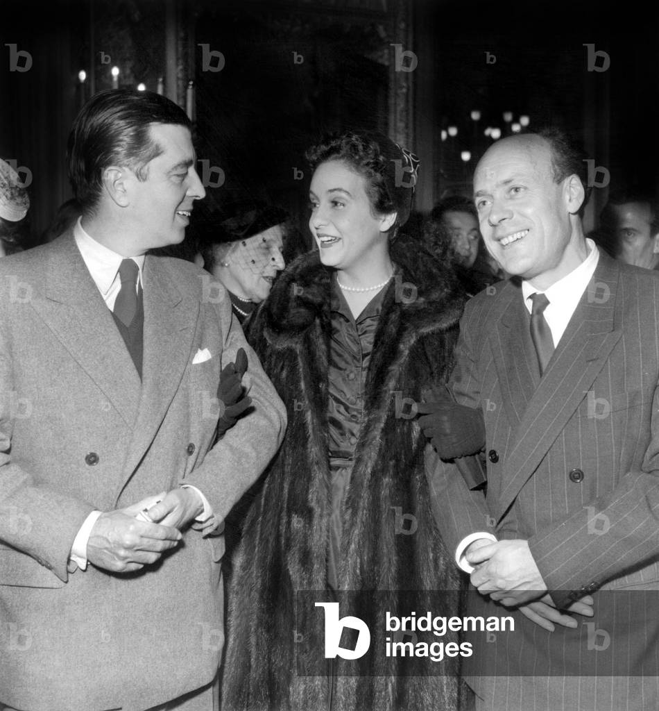Director Marc Allegret With Gisele Pascal and Jean Dreville November 29, 1952 (b/w photo)