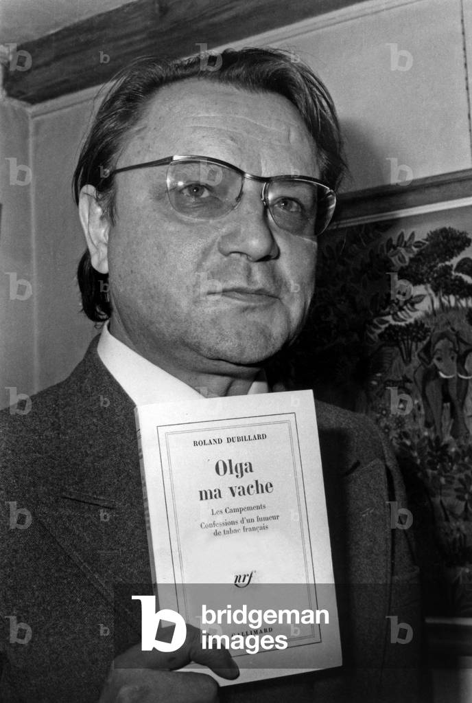 Roland Dubillard Receiving Black Humpour Prize October 27, 1974 (b/w photo)