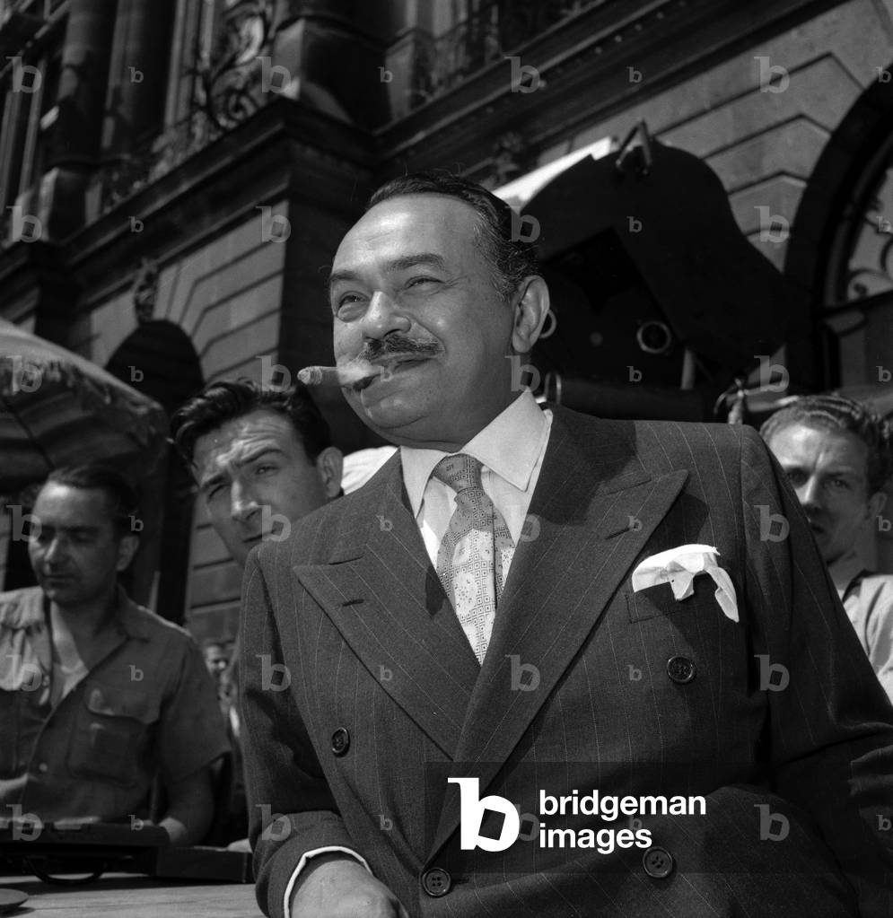 Actor Edward G. Robinson on set of film 