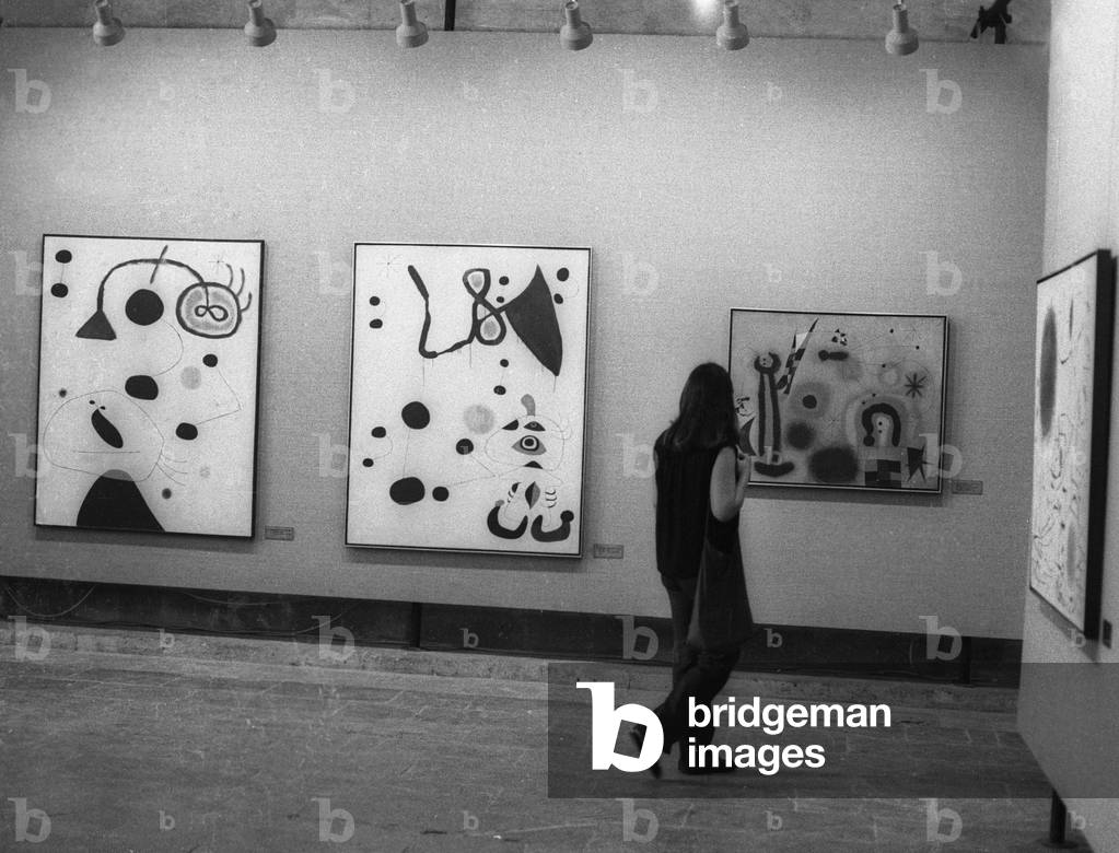 Retrospective of Joan Miro's (1893-1983) work for his 85th birthday in Palma de Mallorca, September 11, 1978 (photography)