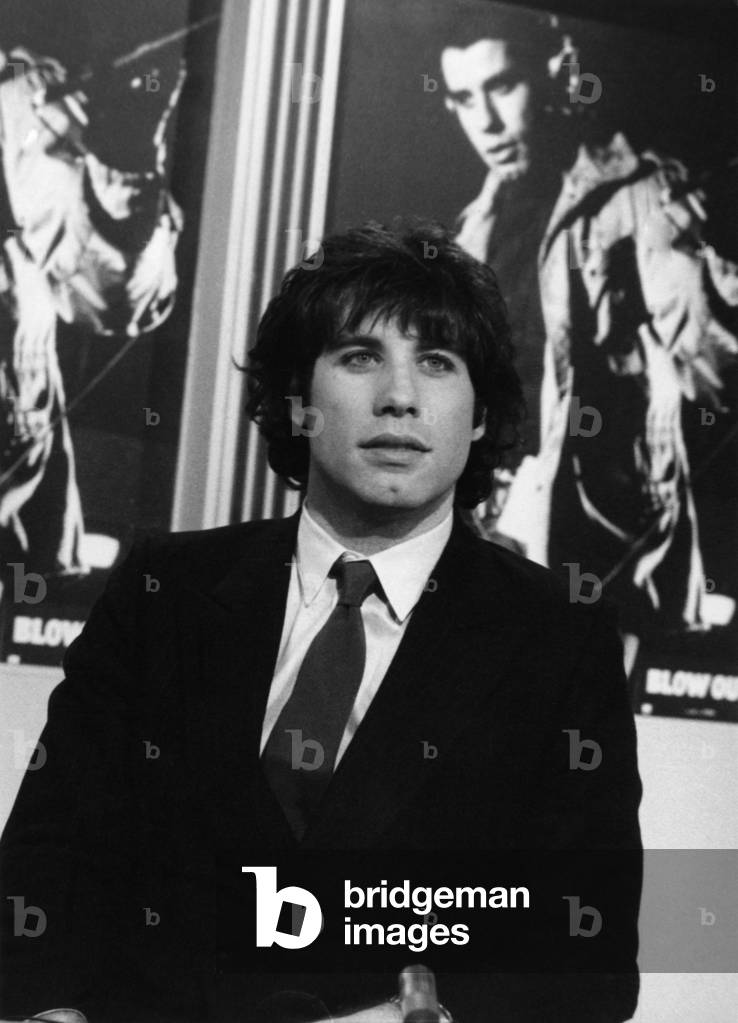 John Travolta In Paris  for th emovie 'Blow Out' by Brian De Palma, 1982 (photo)