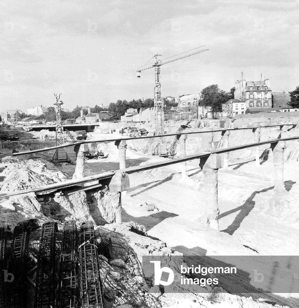 View of The Works For The Building of The Ring Road Or Beltway Around Paris August 02, 1971 (b/w photo)