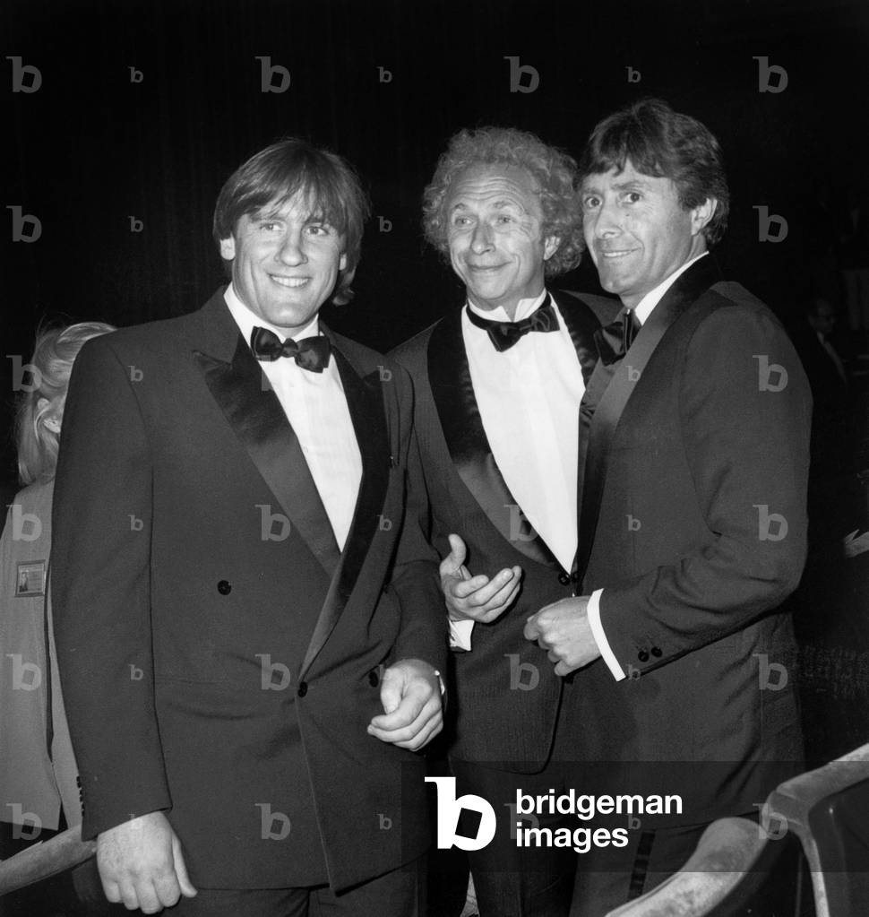 Gerard Depardieu, Pierre Richard With Francis Veber at Cannes Film Festival, 1983 (photo)