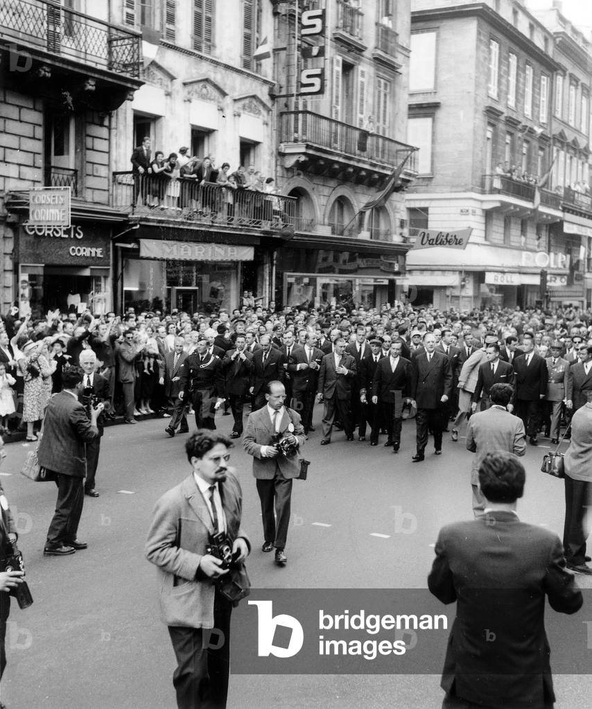 General Charles De Gaulle in Bordeaux September 21, 1958 (b/w photo)