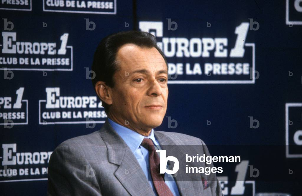 French Socialist Politician Michel Rocard during Radio Program 