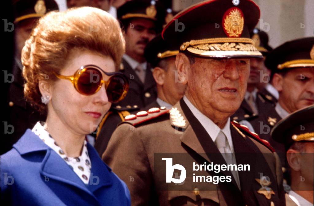 Juan Peron and his Wife Isabel in Buenos Aires 1973 (photo)