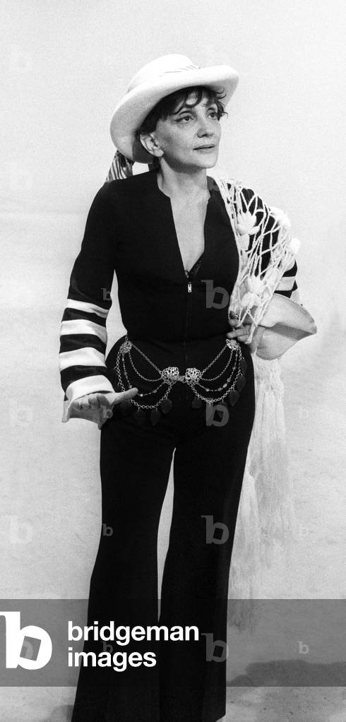 French Presenter Denise Glaser during Recording of TV Programme 