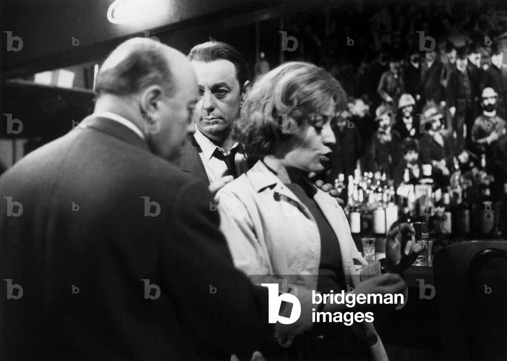 French Director Marcel Carne With Annie Girardot and Roland Lesaffre on Set of Film 